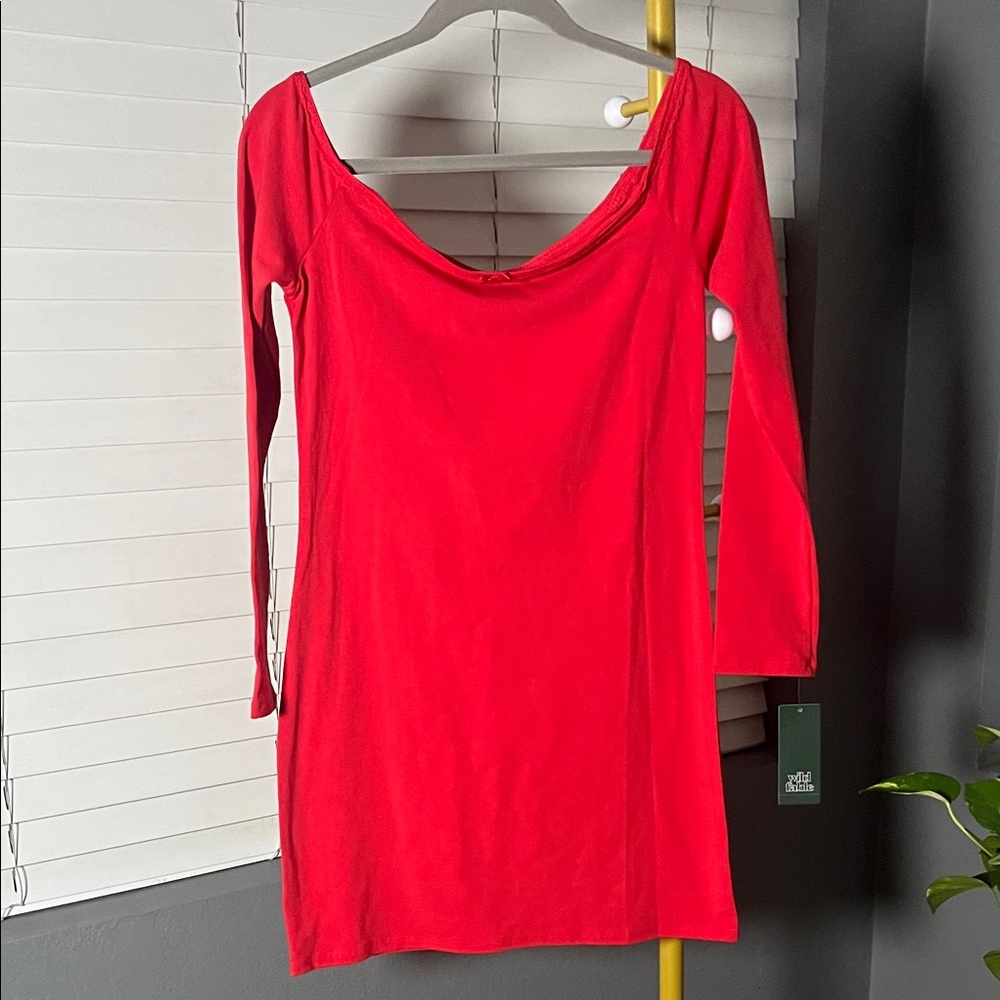 Wild Fable Red Long Sleeve Mini Dress